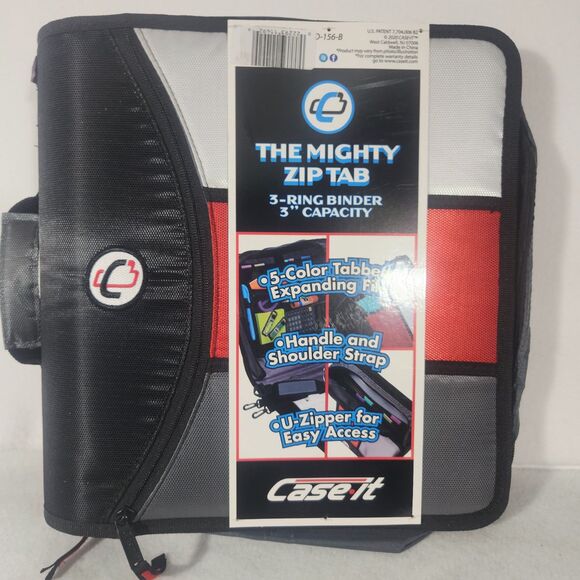 Zip Tab, Zip Binder w/ 5-Sub. File, Black, 3" Cap D-156-B New! Back To School - Picture 9 of 9